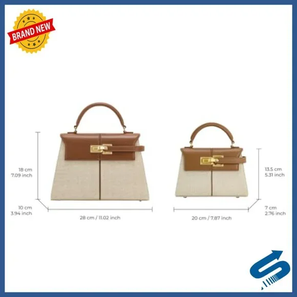 Large Vegan Leather Top Handle Crossbody Bag with Adjustable Strap
